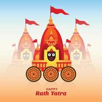 Ratha Yatra of Lord Jagannath celebration card background vector