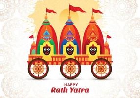 Rath yatra festival for lord jagannath puri odisha festival background vector