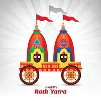 Beautiful rath yatra of lord jagannath holiday card background vector