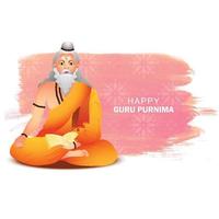 Happy guru Purnima Indian festival card background vector