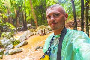 Wang Sao Thong Waterfall in tropical rainforest Koh Samui Thailand. photo