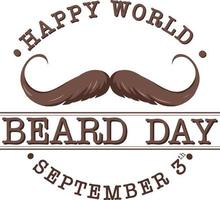 World Beard Day September 3 Banner vector