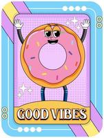 Funny doughnut cartoon character vector