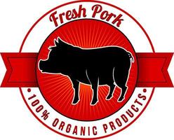 Silhouette pig logo for pork products vector
