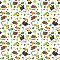 Cute toucan bird seamless pattern vector