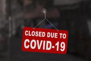 Closed due to Covid 19 sign photo