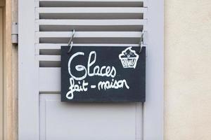 Homemade ice cream sign in French photo