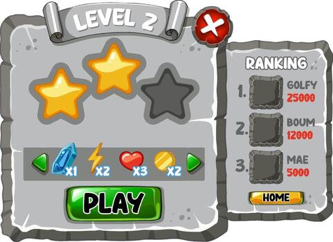 Game element template design set vector