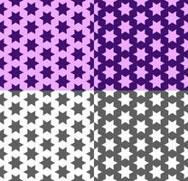 Repeating seamless pattern with star. Vector geometric ornament with violet, monochrome background. Modern stylish texture for wallpaper, packaging, fabric print, backdrop, textile. Color inversion