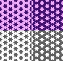 repitiendo patrones sin fisuras con estrella. ornamento geométrico vectorial con fondo violeta y monocromo. textura moderna y elegante para papel pintado, embalaje, estampado de tela, telón de fondo, textil. inversión de color vector