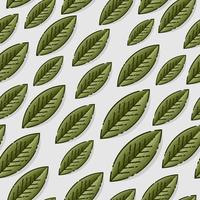 Seamless sample with leaves on gray background. Template for wallpapers, site background, print design, cards, menu design, invitation. Summer and autumn theme. Vector illustration.