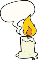 cartoon candle and speech bubble vector