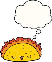 cartoon taco and thought bubble vector