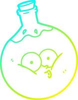 cold gradient line drawing cartoon potion vector