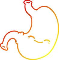 warm gradient line drawing cartoon stomach vector