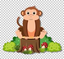 Cute monkey in flat cartoon style vector