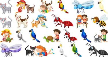 conjunto de varios animales salvajes en estilo de dibujos animados