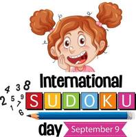 día internacional del sudoku 9 de septiembre vector