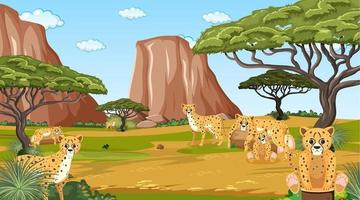 Cheetah in the forest scene vector