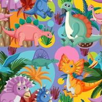 Cute dinosaur seamless pattern vector