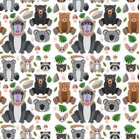 Cute animals seamless pattern vector