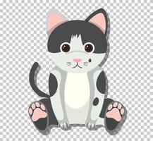 Cute kitten in flat cartoon style vector