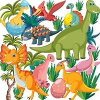 Cute dinosaur seamless pattern vector