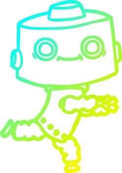robot de dibujos animados de dibujo de línea de gradiente frío vector