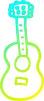 cold gradient line drawing cartoon guitar vector