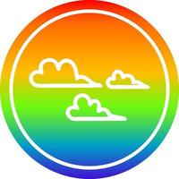 weather cloud circular in rainbow spectrum vector