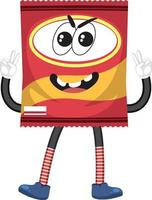 Snack bag with facial expression vector