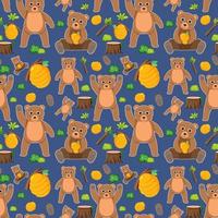 Cute bear seamless pattern vector