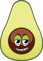 An avocado cartoon character on white background vector