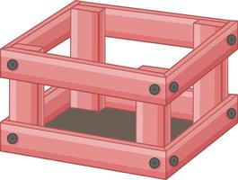 Caja de madera sobre fondo blanco. vector