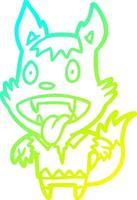 cold gradient line drawing halloween werewolf vector