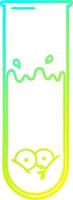 cold gradient line drawing cartoon surprised test tube vector