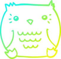 cold gradient line drawing cartoon owl vector