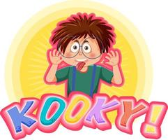 Playful cartoon character with kooky word expression vector