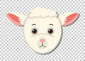 Cute sheep head in flat cartoon style vector