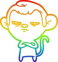 mono de dibujos animados de dibujo de línea de gradiente de arco iris vector