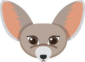 cabeza de zorro fennec en estilo plano vector