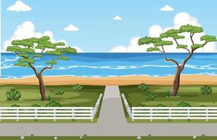 Pathway to the beach background vector