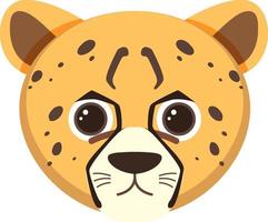 Cheetah head in flat style vector