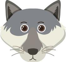 Cute wolf head in flat style vector