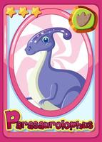 Parasaurolophus dinosaur cartoon card vector