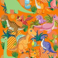 Cute dinosaur seamless pattern vector