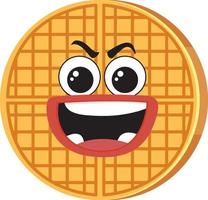 waffle circular con expresión facial vector