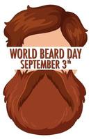 World Beard Day September 3 Banner vector