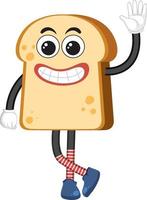 Bread cartoon character with facial expression vector