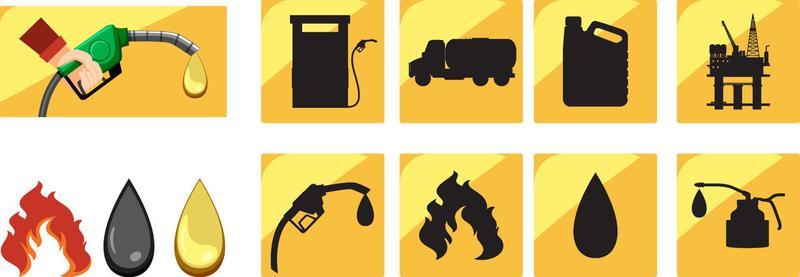 Set of oil station icons